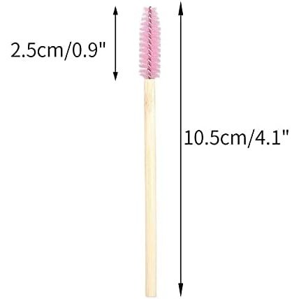 100PCS Glitter Pink Disposable Eyelash Mascara and Lip Brushes Set - 50PCS Eyelash Spoolies and 50PCS Lip Wands for Eyelash Extensions