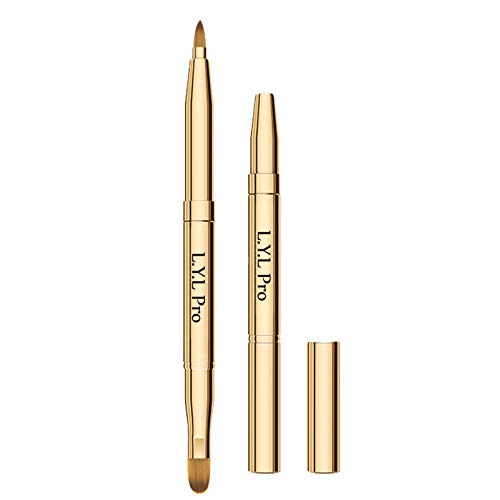 L.Y.L Pro Gold Double-Sided Retractable Lip Makeup Brush for Lipstick and Gloss - Perfect Christmas Gift