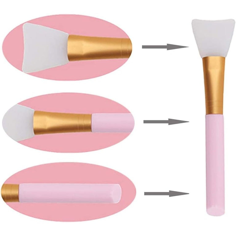 3-Piece Multicolor Silicone Facial Mask Brush Set for Precise, Mess-Free Skincare Application