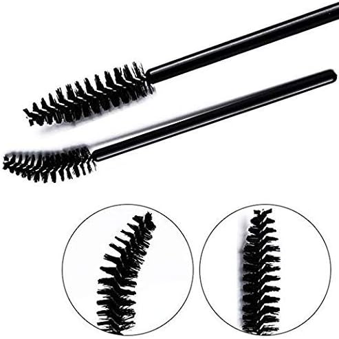 100PCS Glitter Pink Disposable Eyelash Mascara and Lip Brushes Set - 50PCS Eyelash Spoolies and 50PCS Lip Wands for Eyelash Extensions
