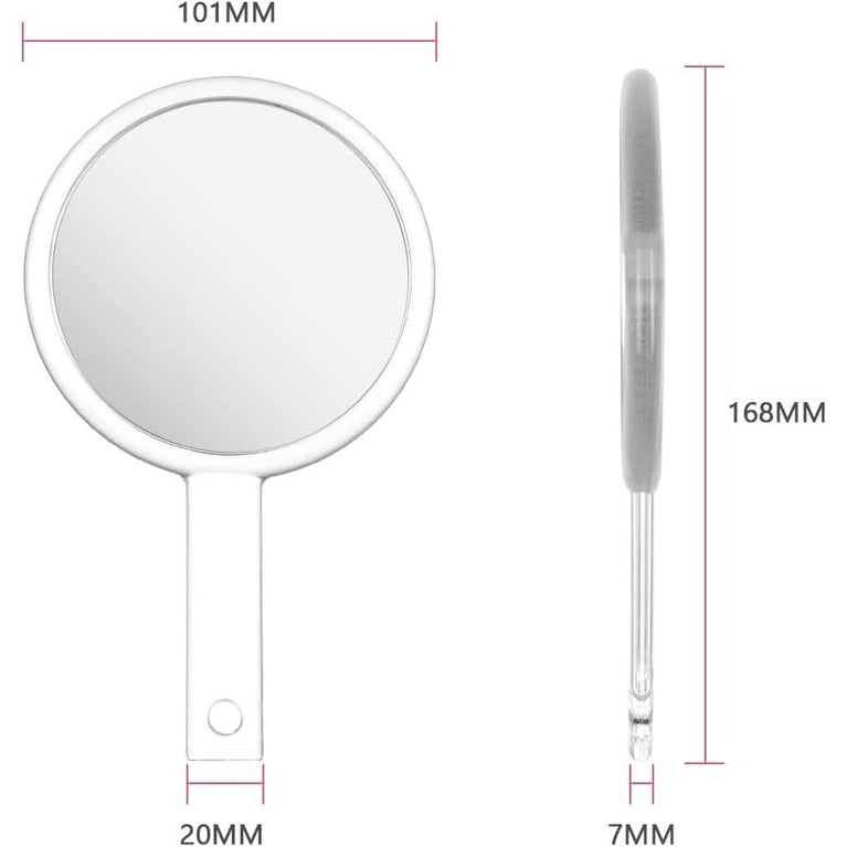 Compact Double-Sided Mirror: Portable 1X/5X Magnifying Handheld Vanity Mirror for Makeup