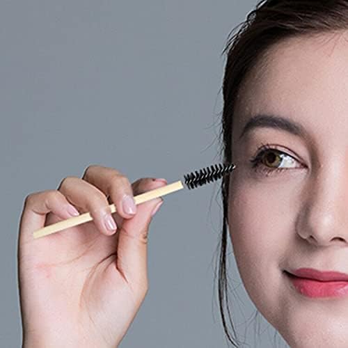 100PCS Glitter Pink Disposable Eyelash Mascara and Lip Brushes Set - 50PCS Eyelash Spoolies and 50PCS Lip Wands for Eyelash Extensions