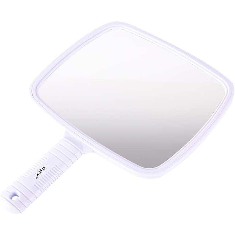 Professional Handheld Mirror - Compact Travel Essential with Non-Slip Handle for Makeup, Shaving & Hairdressing