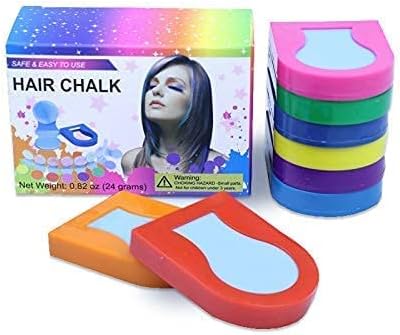 Temporary Hair Chalk Set - 8 Color Pack for Women - Washable Dye Kit for Halloween, Christmas, Makeup and Parties