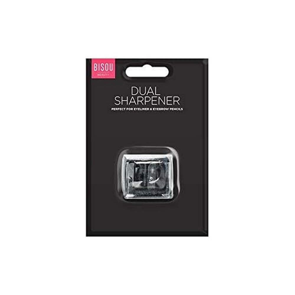 Two-in-One Cosmetic Pencil Sharpener for Eyes and Lips with Mess-Free Compartment