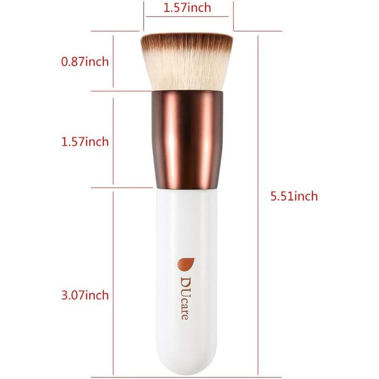 Flat Top Design for Effortless Blending of Liquid, Cream and Powder Cosmetics - Perfect for Buffing