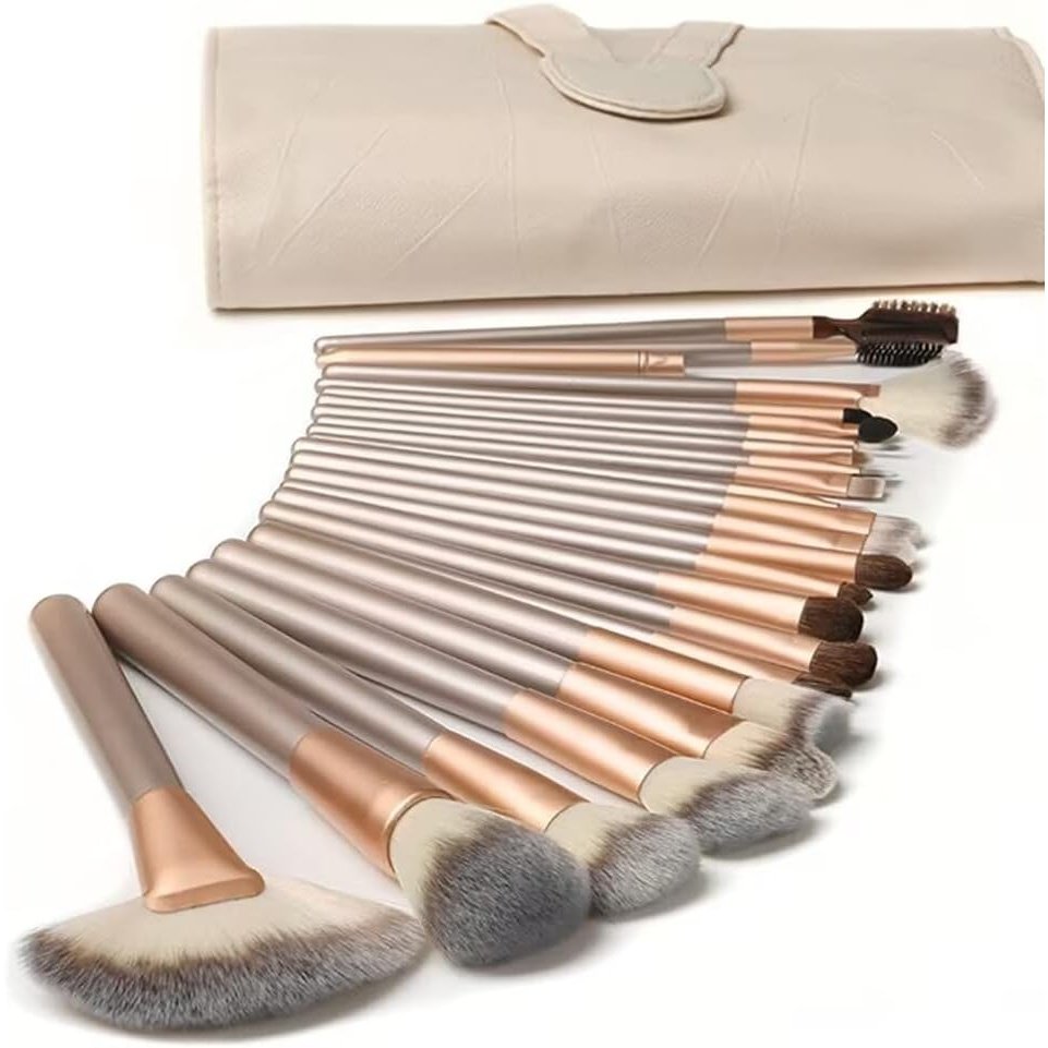 Professional 18-Piece Makeup Brush Set with PU Leather Bag