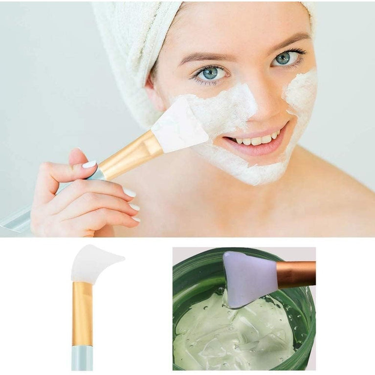 3-Piece Multicolor Silicone Facial Mask Brush Set for Precise, Mess-Free Skincare Application