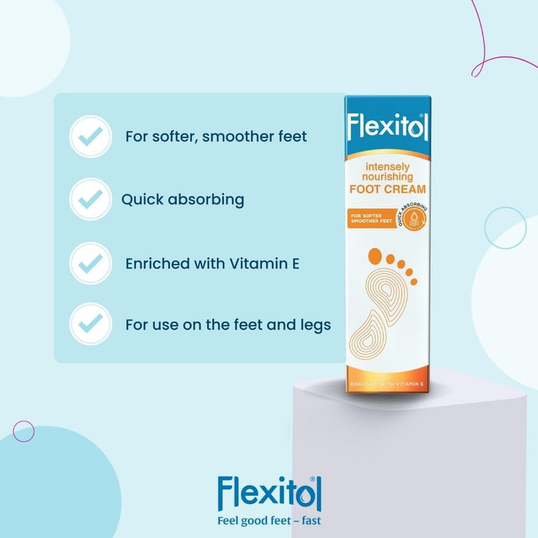 Flexitol Advanced Moisturizing Foot Cream, 145g: Fast-Absorbing Hydration for Smooth, Soft Feet and Legs