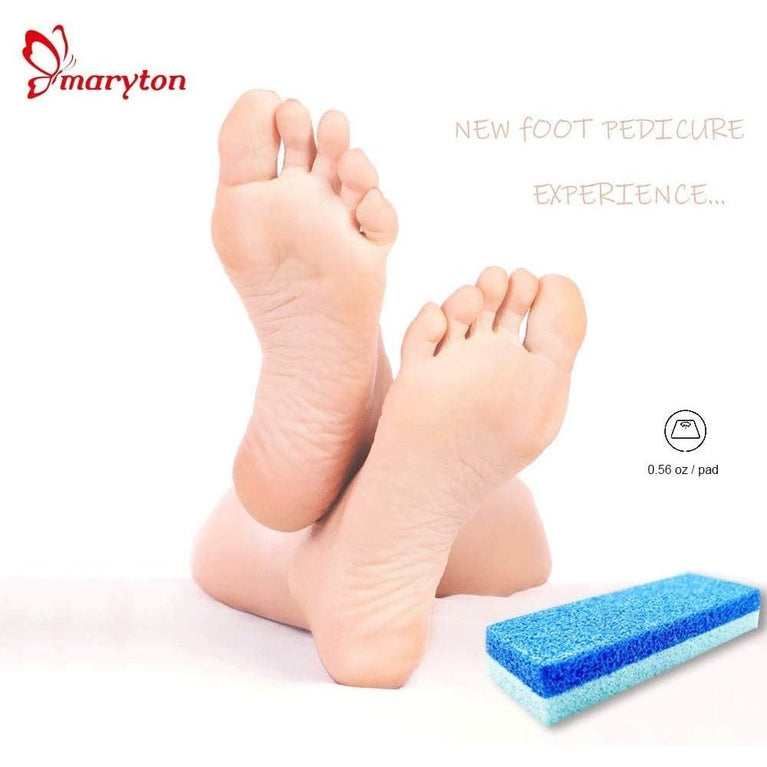 Blue Dual-Sided Foot Pumice Stones for Callus Removal and Skin Exfoliation - Pack of 4