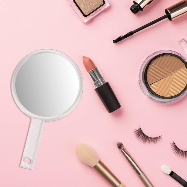 Compact Double-Sided Mirror: Portable 1X/5X Magnifying Handheld Vanity Mirror for Makeup
