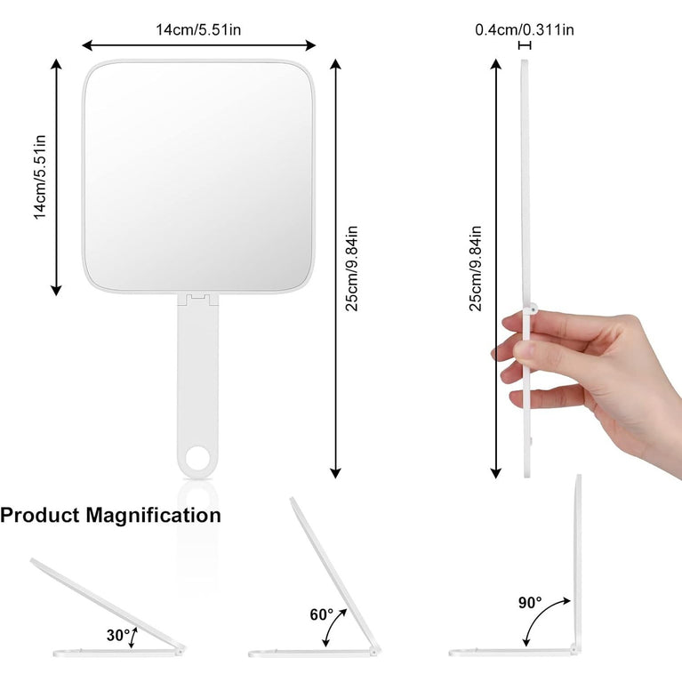 Compact Double-Sided Mirror: Portable 1X/5X Magnifying Handheld Vanity Mirror for Makeup