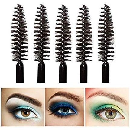 100PCS Glitter Pink Disposable Eyelash Mascara and Lip Brushes Set - 50PCS Eyelash Spoolies and 50PCS Lip Wands for Eyelash Extensions