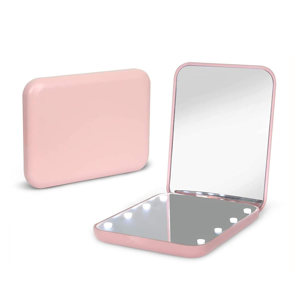 Travel Makeup Mirror with LED Light, 1X/3X Magnification, Compact and Portable Handheld Mirror