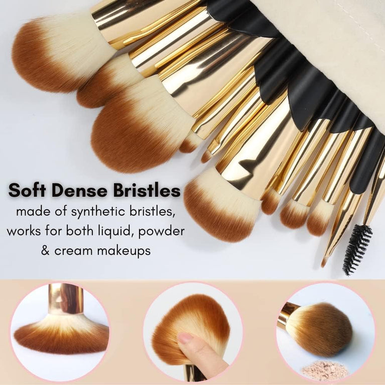 Ultimate Glam 10pcs Makeup Brushes Set - Luxurious Beauty Tools for Women's Perfect Makeup Looks