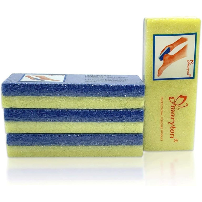 Blue Dual-Sided Foot Pumice Stones for Callus Removal and Skin Exfoliation - Pack of 4