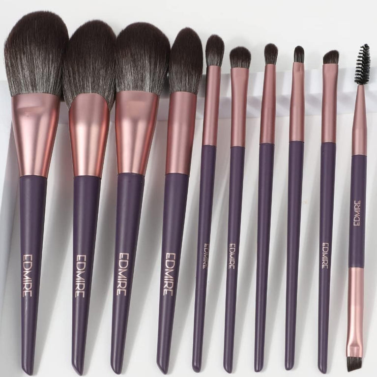 Ultimate Glam 10pcs Makeup Brushes Set - Luxurious Beauty Tools for Women's Perfect Makeup Looks