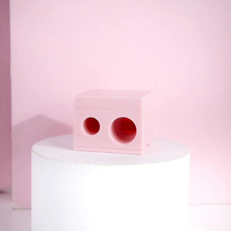 Brushworks Dual-Sized Beauty Pencil Sharpener for Precision Application - Travel Friendly