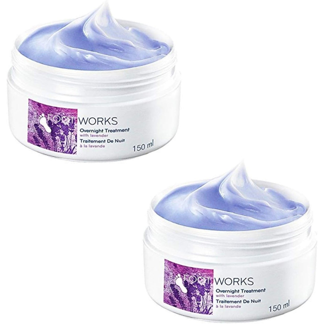 2x Lavender Enriched Dual Pack Foot Works Night Therapy Cream