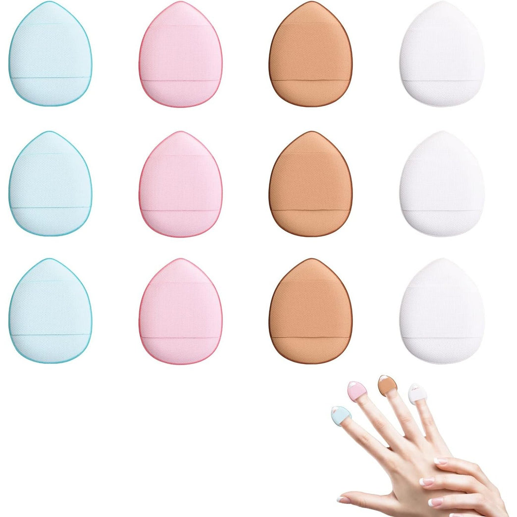 12-Pack Multi-Color Mini Beauty Blender Set with Finger Strap - Makeup Sponges for Flawless Application of Liquid & Dry Products