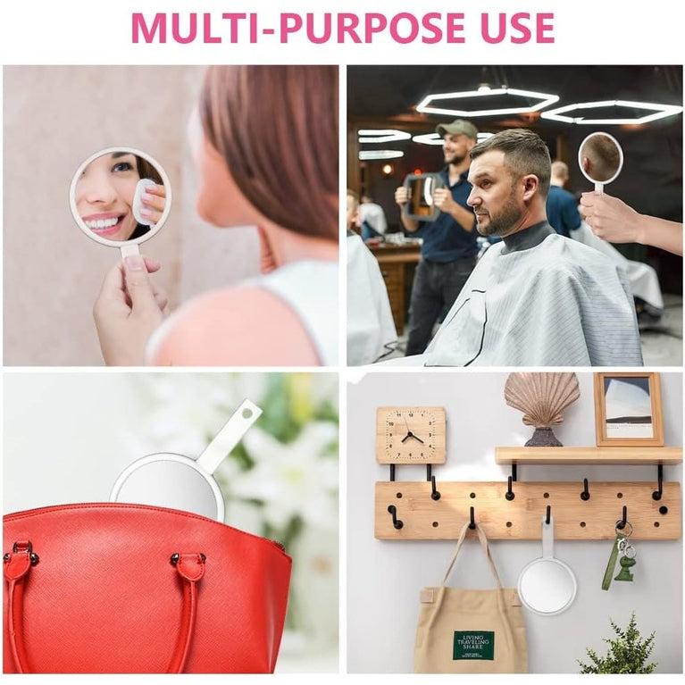 Compact Double-Sided Mirror: Portable 1X/5X Magnifying Handheld Vanity Mirror for Makeup