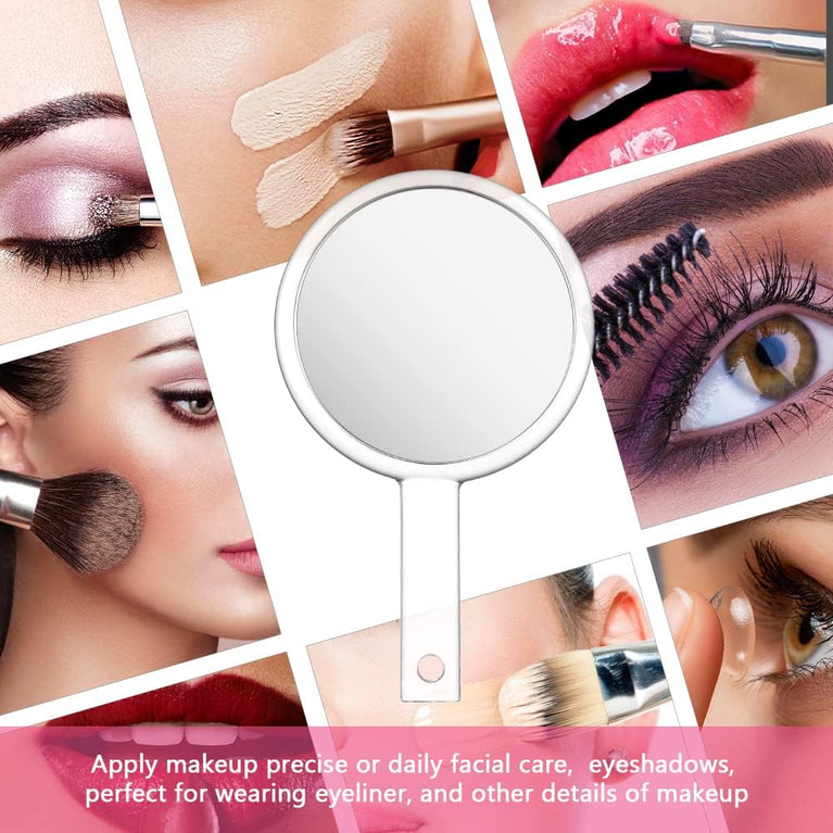 Compact Double-Sided Mirror: Portable 1X/5X Magnifying Handheld Vanity Mirror for Makeup