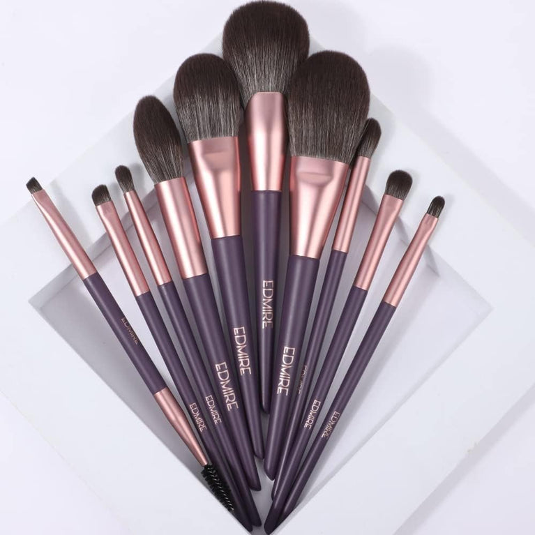 Ultimate Glam 10pcs Makeup Brushes Set - Luxurious Beauty Tools for Women's Perfect Makeup Looks