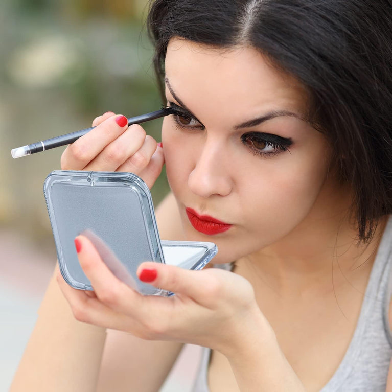 Compact 15X Magnifying Mirror for Travel - Lightweight Handheld Mirror
