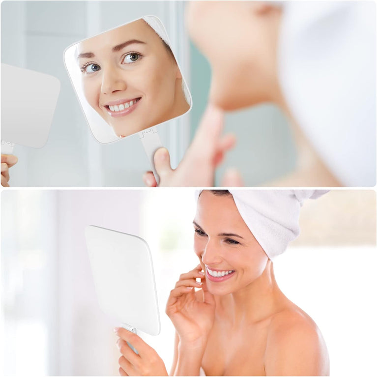Compact Double-Sided Mirror: Portable 1X/5X Magnifying Handheld Vanity Mirror for Makeup