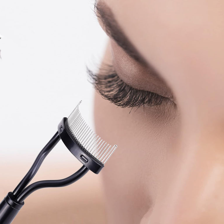 Eyelash Grooming Tool with Curved Comb for Flawless Mascara Application