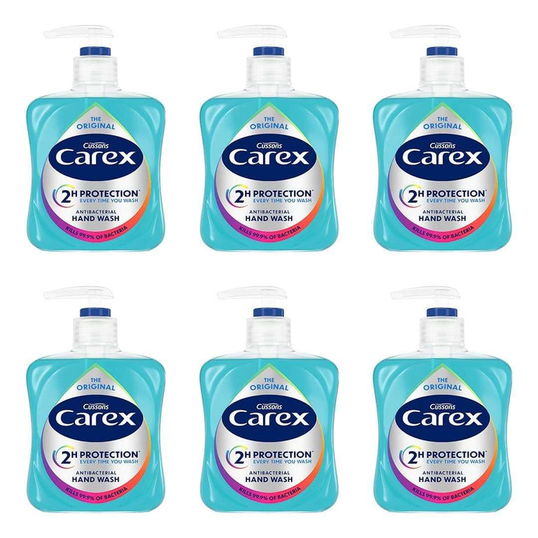 Carex Original Antibacterial Hand Wash, Clean & Protect Hands, Bulk Buy, Pack of 6 x 250 ml (Packaging may vary)