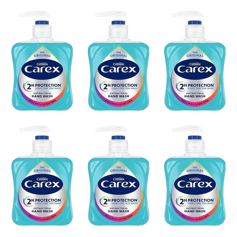 Carex Original Antibacterial Hand Wash, Clean & Protect Hands, Bulk Buy, Pack of 6 x 250 ml (Packaging may vary)