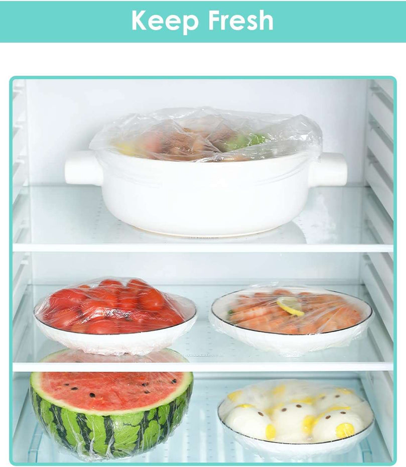 Auban Shower Cap Disposable, 100 PCS Shower caps Large&Thick Waterproof Clear Plastic Elastic Hair Bath Caps For Women Kids Girls, Hotel and Hair Solon, Travel Spa, Home Use