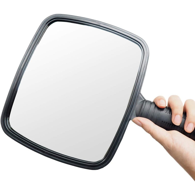 Professional Handheld Mirror - Compact Travel Essential with Non-Slip Handle for Makeup, Shaving & Hairdressing