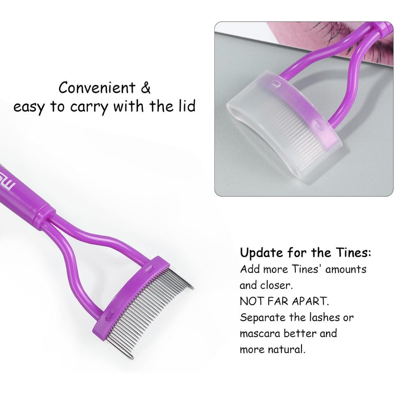 Eyelash Grooming Tool with Curved Comb for Flawless Mascara Application
