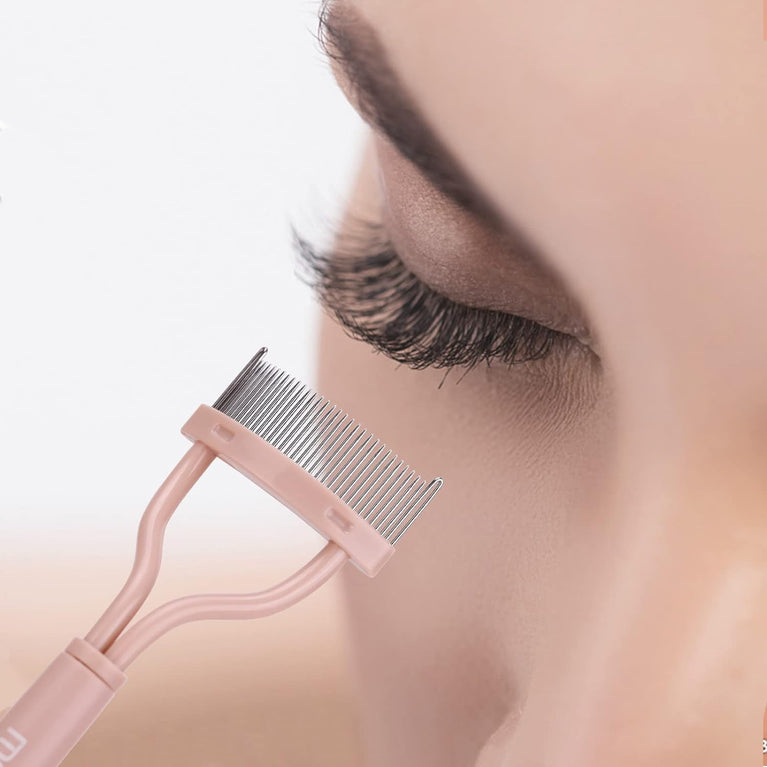 Eyelash Grooming Tool with Curved Comb for Flawless Mascara Application