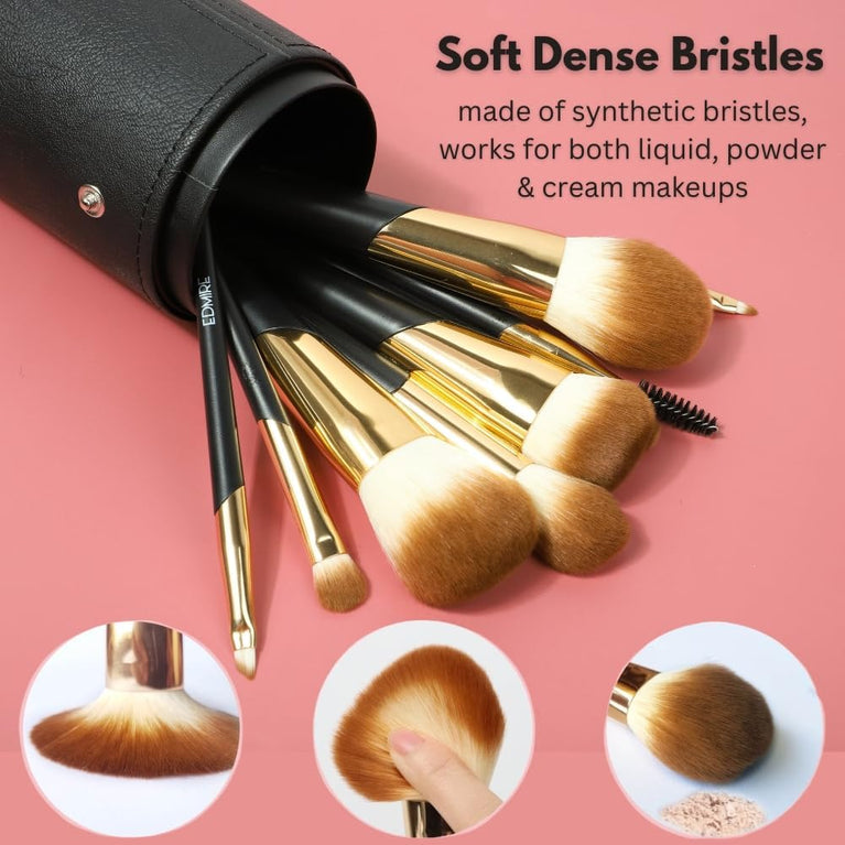 Ultimate Glam 10pcs Makeup Brushes Set - Luxurious Beauty Tools for Women's Perfect Makeup Looks