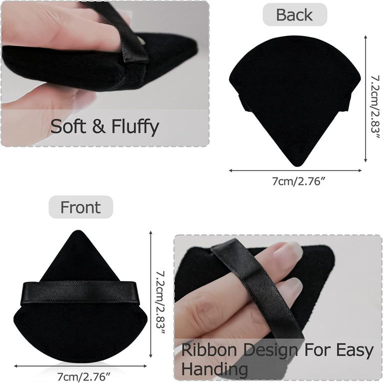 Flawless Finish Makeup Powder Puffs - 9Pcs Dual-Use Triangle Tools for Precision Application