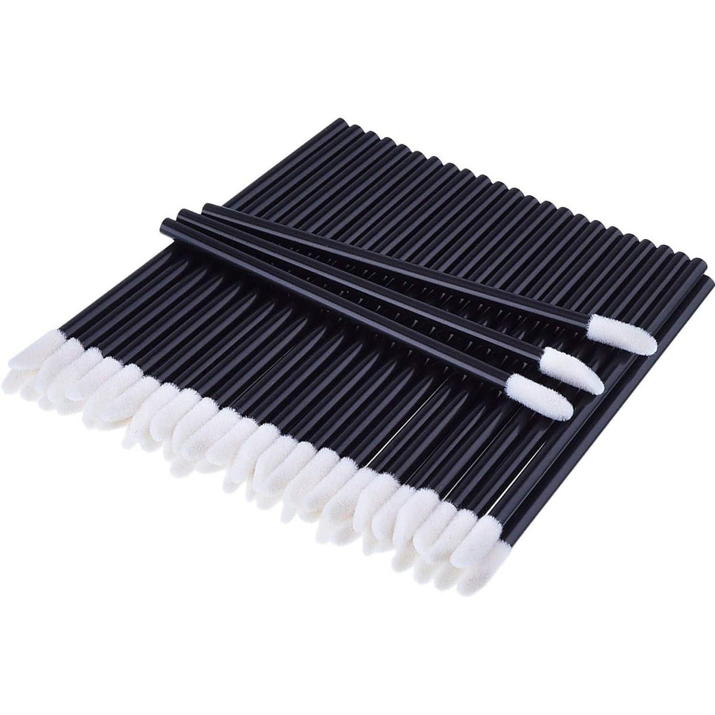 200 Pcs Disposable Lip Brushes Make Up Brush Lipstick Lip Gloss Wans Applicator Tool Makeup Beauty Tool Kits (Black)