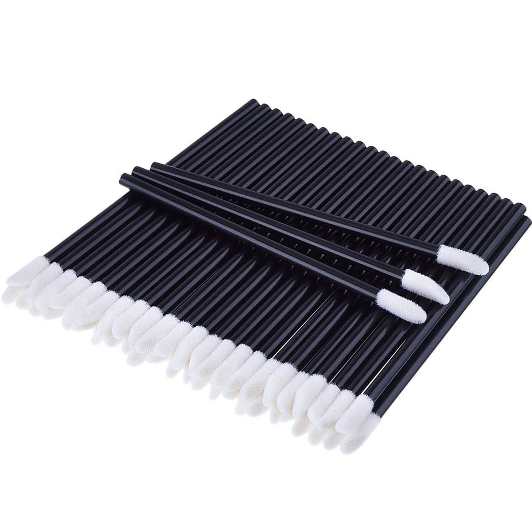 200-Count Black Disposable Lip Gloss Brushes: Makeup Application Tools for Lipstick and Mascara