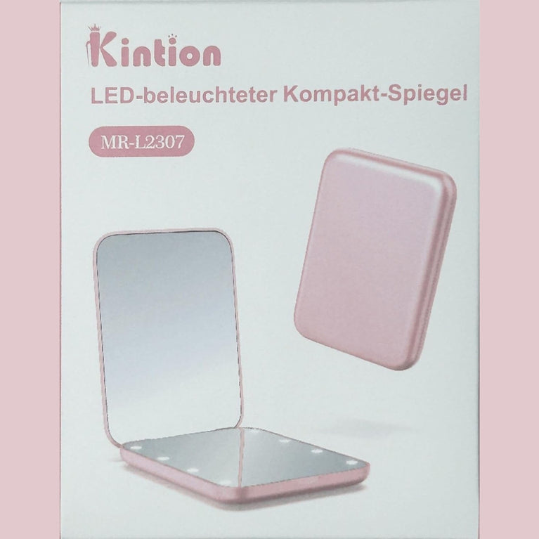 Travel Makeup Mirror with LED Light, 1X/3X Magnification, Compact and Portable Handheld Mirror