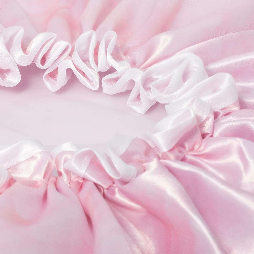 Aquior Shower Caps, Reusable Shower Cap for Women, Double Layer Waterproof Hair Cap, Large Size for All Hair Lengths,for Girls Spa Home Salon Use (Pink Cloud)