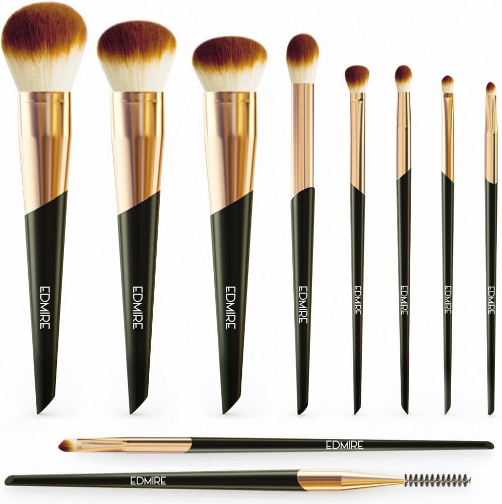 Ultimate Glam 10pcs Makeup Brushes Set - Luxurious Beauty Tools for Women's Perfect Makeup Looks