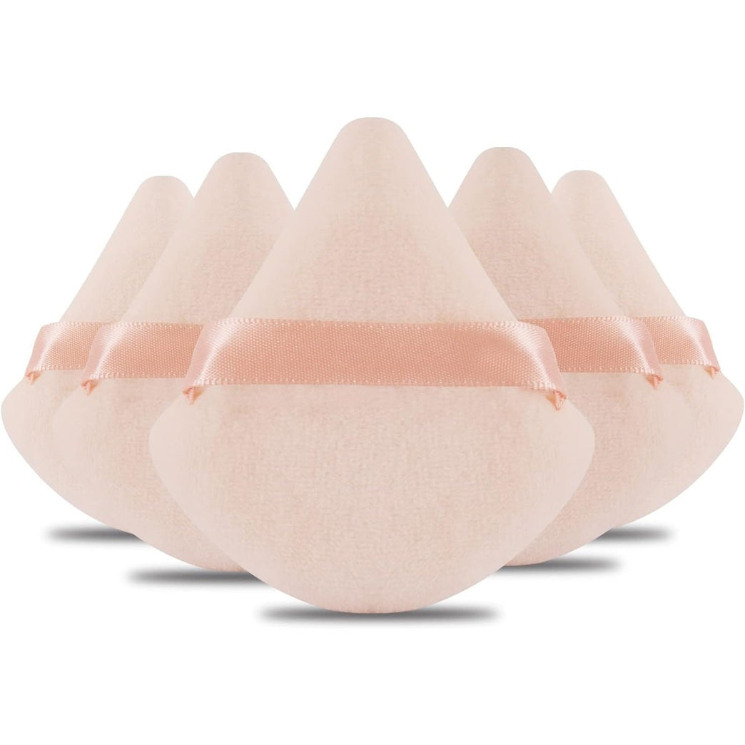 Cosmetic Foundation Sponge Blender Set - 6 Pack Luxurious Powder Puffs in Nude for Precision Makeup Application