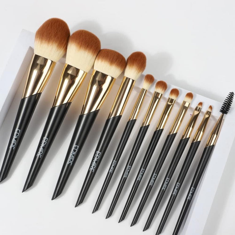 Ultimate Glam 10pcs Makeup Brushes Set - Luxurious Beauty Tools for Women's Perfect Makeup Looks