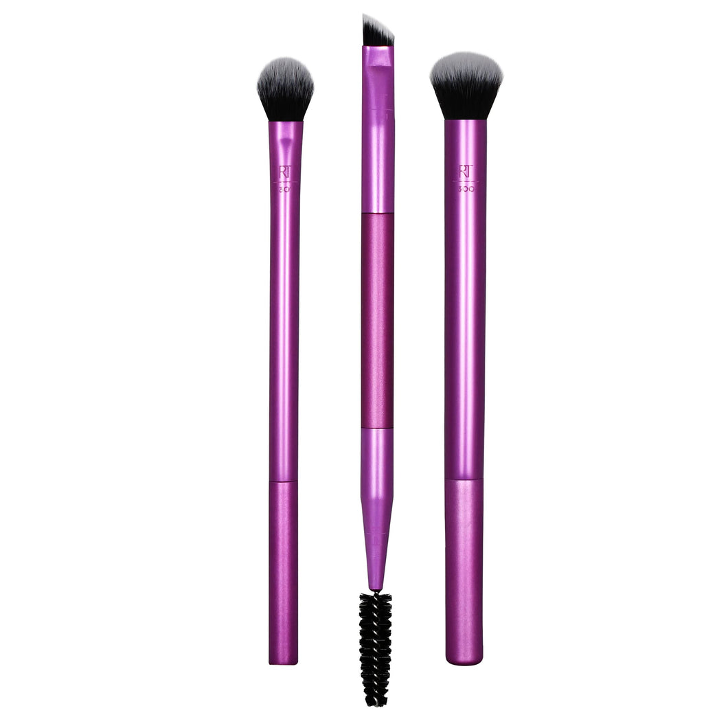 3x Eye Makeup Brush Trio for Flawless Results and Defined Look, Brow Grooming Tools, Vegan and Cruelty-Free,