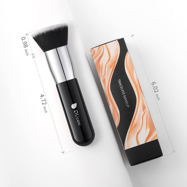Flat Top Design for Effortless Blending of Liquid, Cream and Powder Cosmetics - Perfect for Buffing