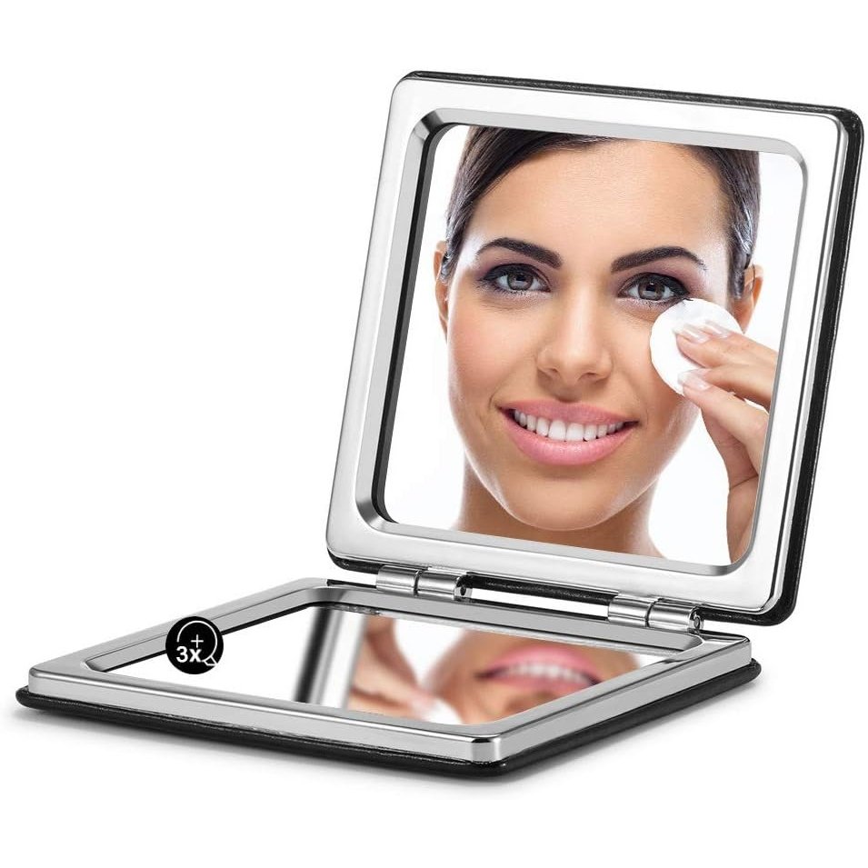 Square Compact Makeup Mirror with Magnetic Closure