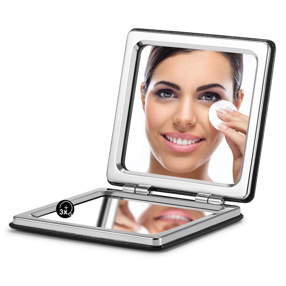 Square Compact Makeup Mirror with Magnetic Closure