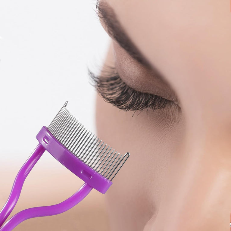 Eyelash Grooming Tool with Curved Comb for Flawless Mascara Application